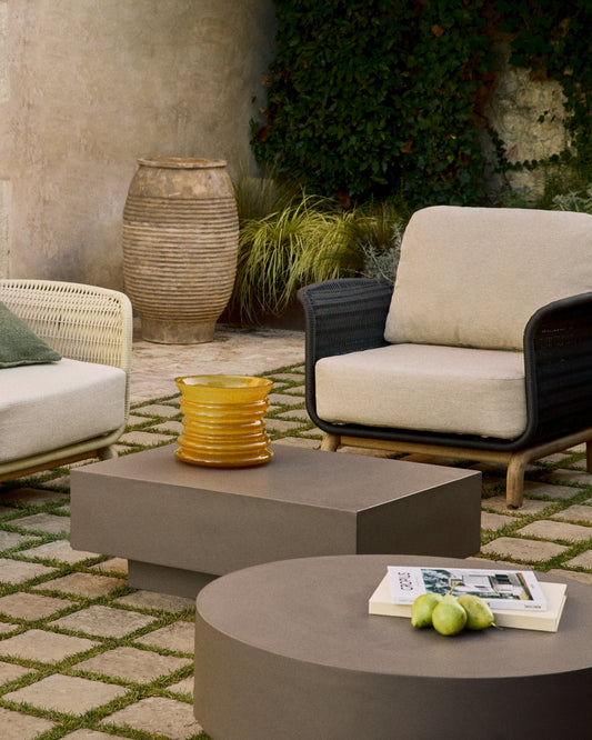 Vase Ambere en verre jaune 20 cm