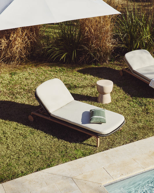 Bain de soleil Alipa en bois d’acacia et corde gris foncé FSC 100 %