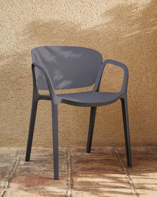 Cadira apilable d’exterior Ania gris fosc