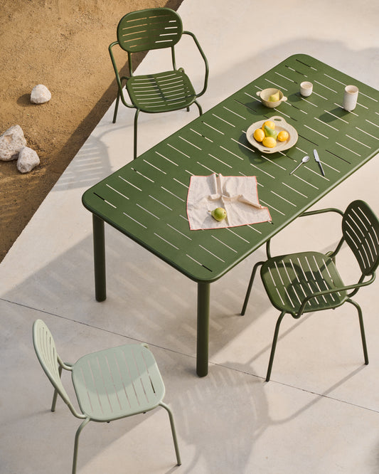Taula d'exterior Brai d'acer galvanitzat verd 180 x 90 cm