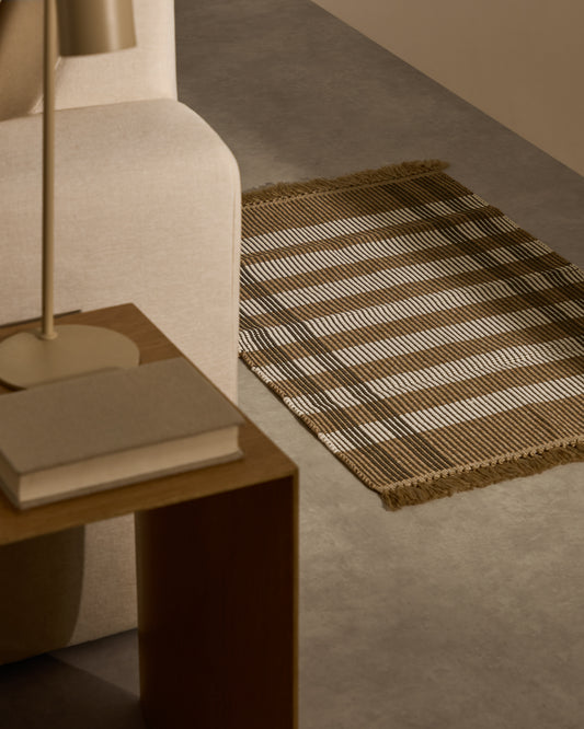 Catifa Barani de fibres sintètiques marró i beix 60 x 90 cm