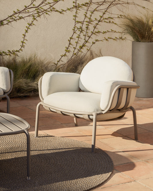 Fauteuil d’extérieur Joncols en aluminium finition peinte taupe