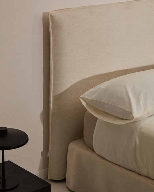 Funda per a capçal Jaira de xenilla blanca per a llit de fins a 150 cm