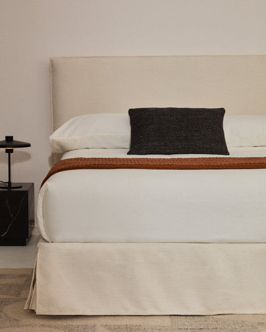 Base desenfundable Jaira de xenilla blanca per a matalàs de 160 x 200 cm
