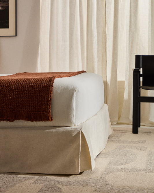 Base desenfundable Jaira de xenilla blanca per a matalàs de 180 x 200 cm