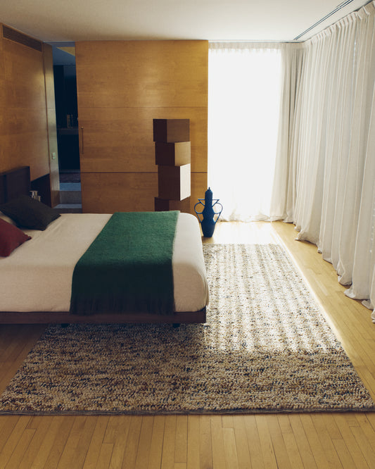 Alfombra Elanis de lana bouclé multicolor 200 x 300 cm