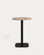 Mesa redonda alta Dina melamina acabado natural pie metal acabado pintado negro Ø 60x96 cm