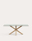 Table Argo en verre et pieds en acier effet bois 200 x 100 cm