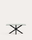 Table Argo en verre et pieds en acier finition noire 160 x 90 cm