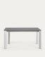 Table extensible Axis grès cérame finition Vulcano Roca pieds gris 160 (220) cm
