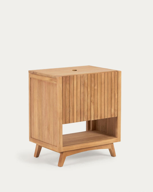 Moble de bany rectangular Kuveni de fusta massissa de teca 70 x 50 cm