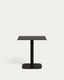Mesa de exterior Dina negro con pie de metal con acabado pintado negro 68 x 68 x 70 cm
