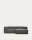 Sofà Blok 2 places de pana gruixuda chaise longue dret gris 240 cm FSC Mix Credit