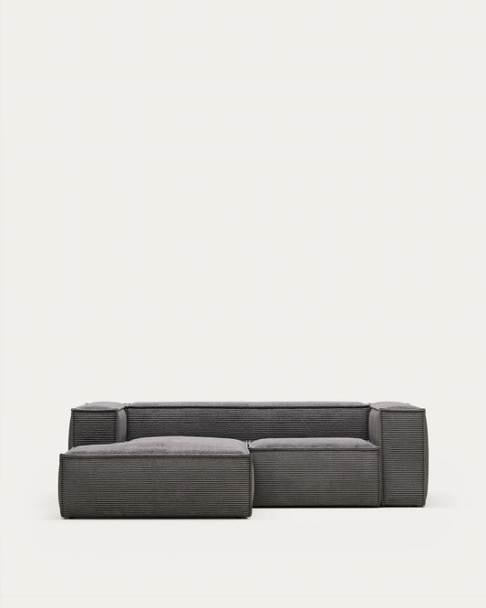 Sofà Blok 2 places de pana gruixuda chaise longue esquerre gris 240 cm FSC Mix Credit