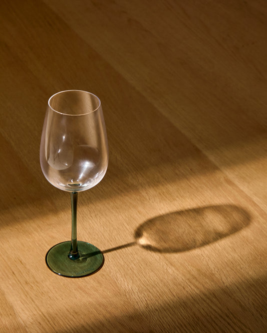 Verre à vin Irides en verre transparent et bleu 43 cl