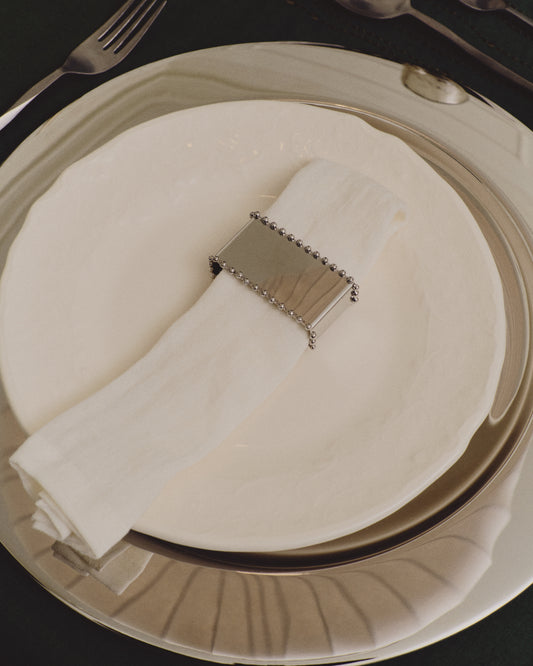 Set Pals de 2 servilletas 100% lino blanco