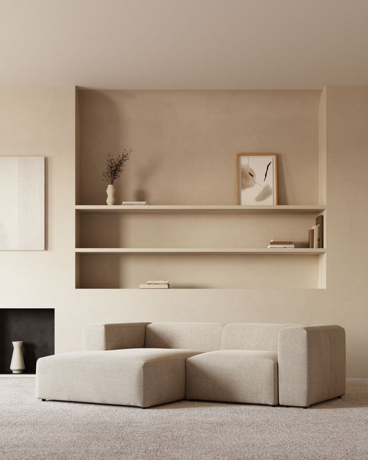 Sofà Blok 2 places de xenilla chaise longue esquerre beix 240 cm FSC Mix Credit