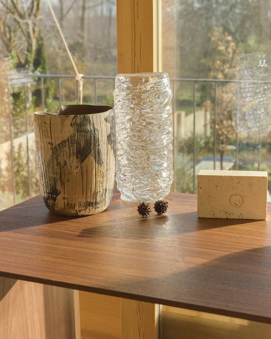 Vase Dirva en céramique marron 38 cm