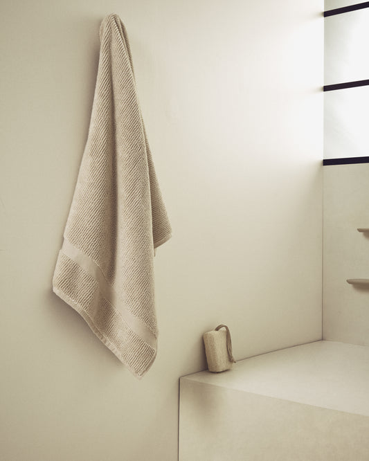 Tovallola de bany Olvira 100% cotó jacquard beix 70x140 cm