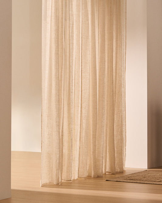 Cortina Nolira de mescla de lli color gris pedra 140x270 cm