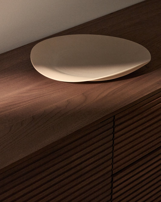 Centro de mesa Ebenor de cerámica beige Ø 30 cm