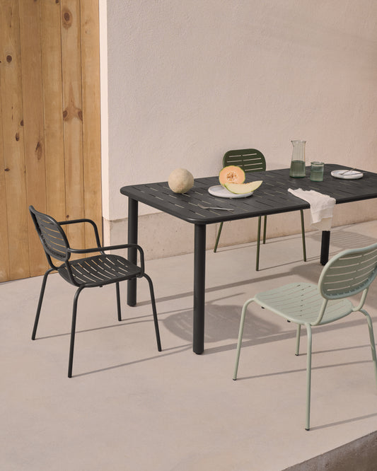 Taula d'exterior Brai d'acer galvanitzat gris fosc 180 x 90 cm