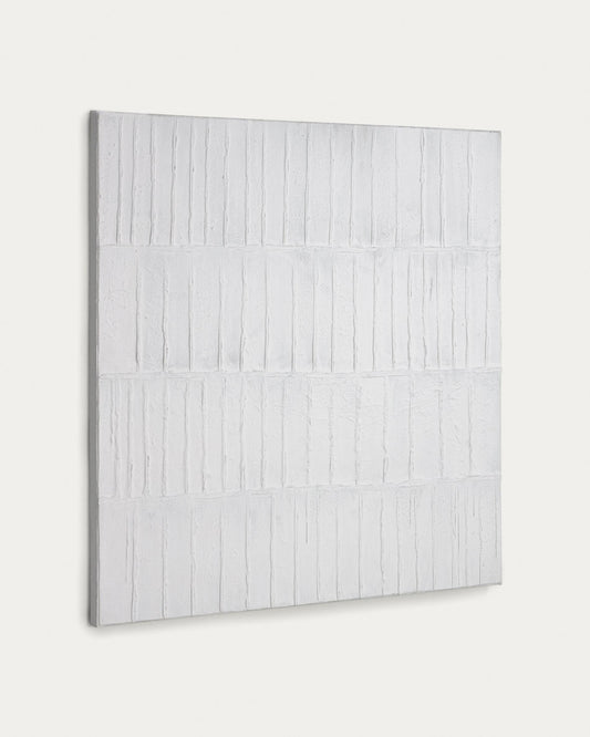 Làmina Basilisa blanc i gris 90 x 90 cm