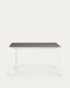 Taula extensible Axis porcellànic acabat Vulcano Cendra i potes acer blanc 140 (200) cm
