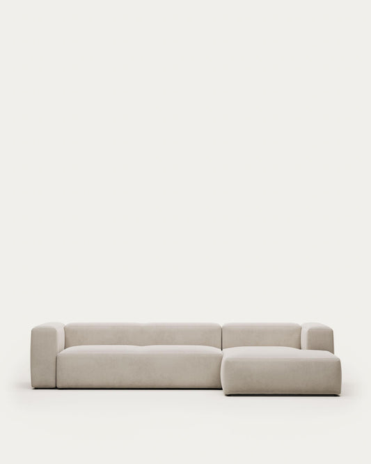 Sofà Blok 4 places de xenilla chaise longue dret beix 330 cm FSC Mix Credit