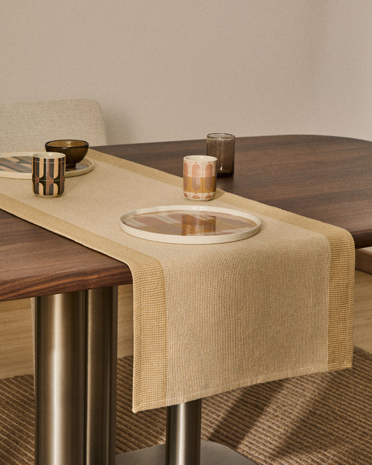 Plat pla Julnet de ceràmica marró