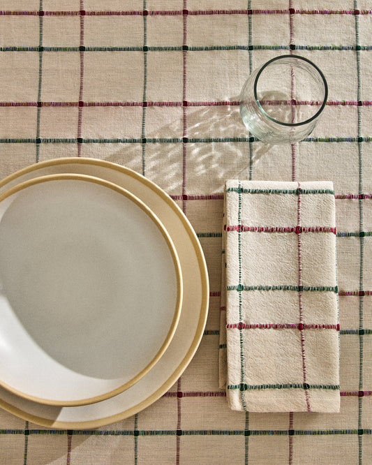 Plat de postres Azir de ceràmica beix