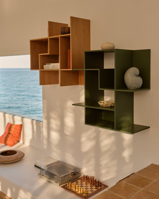 Prestatgeria modular Ina de DM lacat verd 80 x 80 cm FSC 100%