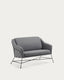 Sofá Brida 2 plazas gris oscuro 128 cm