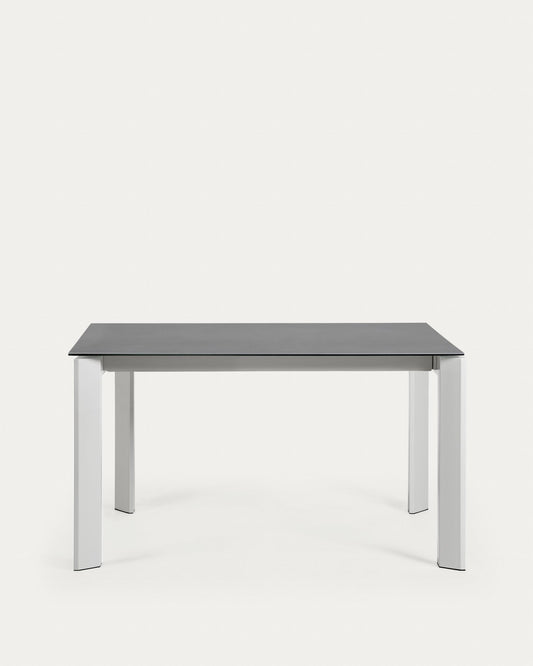 Taula extensible Axis porcellànic acabat Vulcano Roca potes gris 140 (200) cm