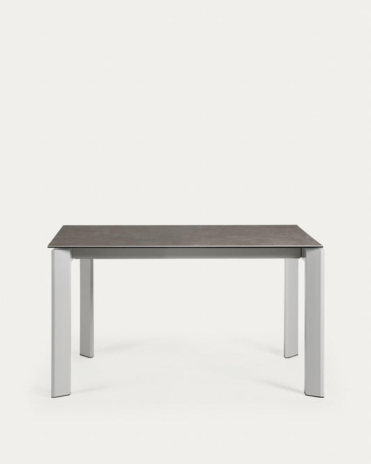 Taula extensible Axis porcellànic acabat Vulcano Cendra potes d'acer gris 140 (200) cm