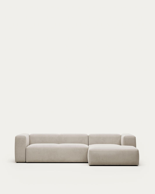 Sofà Blok 3 places de xenilla chaise longue dret beix 300 cm FSC Mix Credit