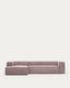 Sofà Blok 4 places de pana gruixuda chaise longue esquerre rosa 330 cm FSC Mix Credit