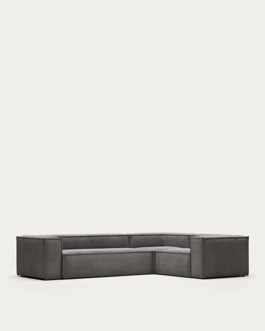 Sofà raconer Blok 4 places pana gruixuda grisa 320x230 cm / 230x320 cm FSC Mix Credit