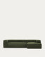 Sofà Blok 4 places de pana gruixuda chaise longue dret verd 330 cm FSC Mix Credit