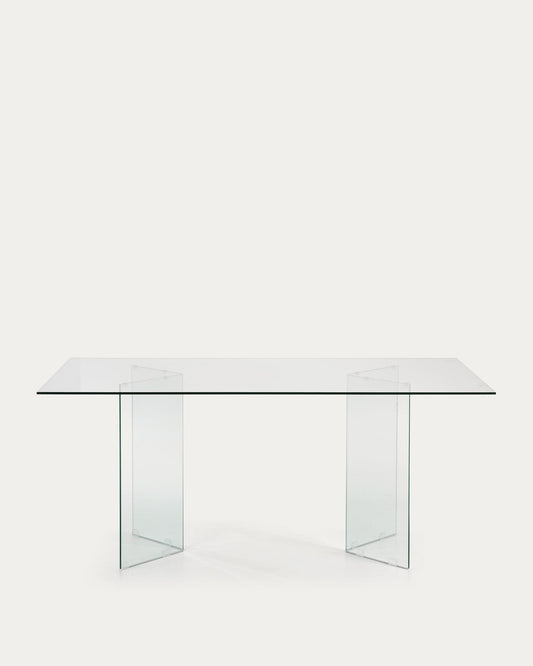 Taula Burano de cristall 180 x 90 cm