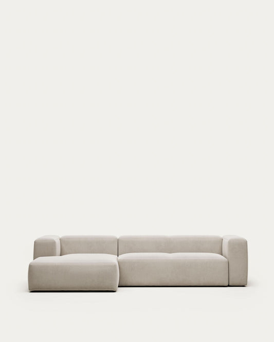Sofà Blok 3 places de xenilla chaise longue esquerre beix 300 cm FSC Mix Credit