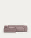 Sofà Blok 2 places de pana gruixuda chaise longue esquerre rosa 240 cm FSC Mix Credit