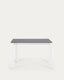 Taula extensible Axis porcellànic acabat Vulcano Roca i potes acer blanc 120 (180) cm
