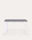 Taula extensible Axis porcellànic acabat Vulcano Roca i potes acer blanc 140 (200) cm