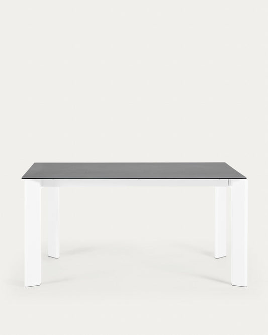 Taula extensible Axis porcellànic acabat Vulcano Roca potes blanc 160 (220) cm