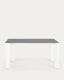 Mesa extensible Axis porcelánico acabado Vulcano Roca patas blanco 160 (220) cm