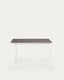 Taula extensible Axis porcellànic acabat Vulcà Cendra potes d'acer blanc 120 (180) cm