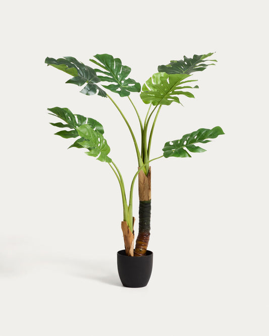 Planta artificial Monstera amb test de ciment negre 130 cm