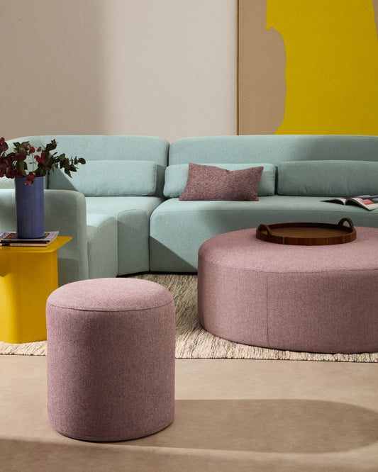 Housse de repose-pieds Kaeli violette Ø 43 cm