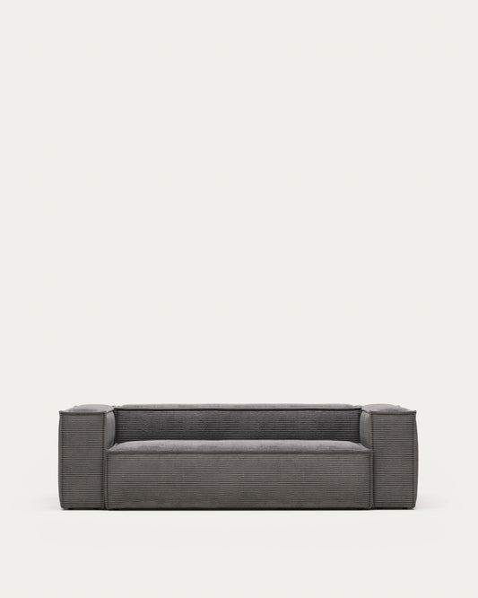 Sofà Blok 3 places pana gruixuda gris 240 cm